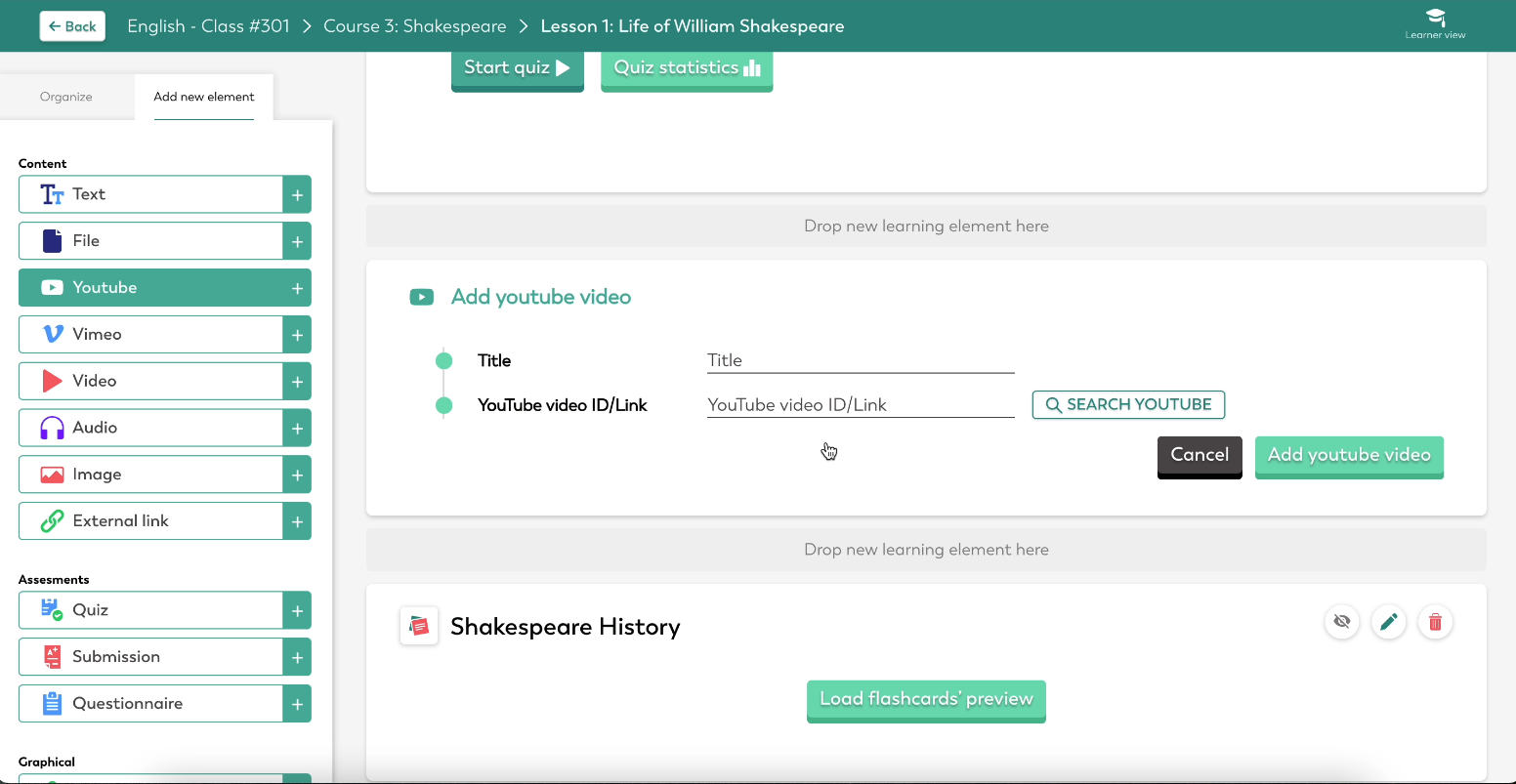 screenshot of Edaptio LearnU